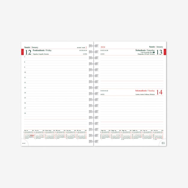 Kalendorius MANAGER Spirex Day 2026, A5, PU FLEX 1