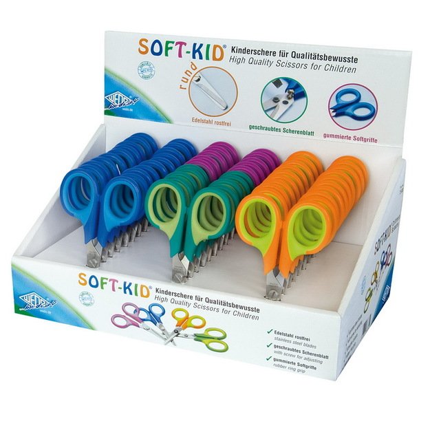 Žirklės WEDO SOFT-KID, 11,5 cm, apvalios, gumuota rankena 1