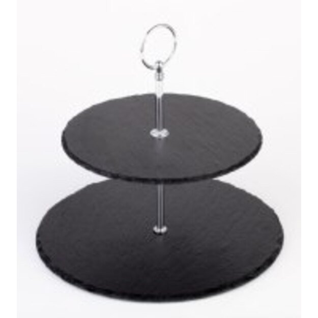 Stovelis,  2 aukštų, skalūnas/chromuotas metalas, D 25 cm, H 24 cm, vnt