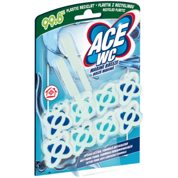 WC tualeto gaiviklis-valiklis ACE, Marine breeze, 2 vnt x 48 g