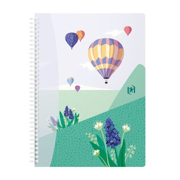 Sąsiuvinis su spirale OXFORD HORIZONS, B5, 60 lapų, 90 gsm, langeliais 6