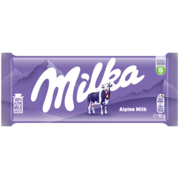 Pieninis šokoladas MILKA Alpių pieno, 90 g