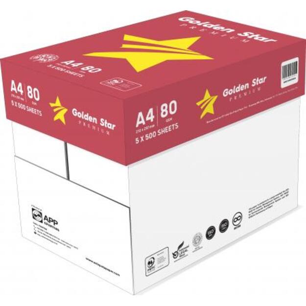 Biuro popierius GOLDEN STAR, A4, 80 g/m2, 500 lapų 1