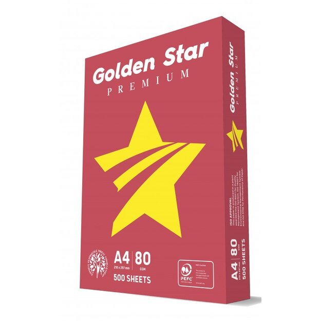 Biuro popierius GOLDEN STAR, A4, 80 g/m2, 500 lapų