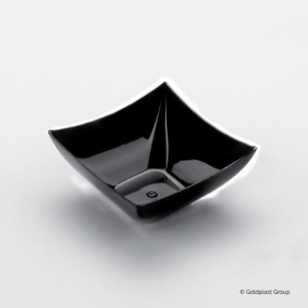 Vienkartiniai fur&scaron;etiniai indeliai  SQUARE, PS,  juodi, 90 ml, 7 x 7 cm,  H 3,5 cm, 25 vnt.
