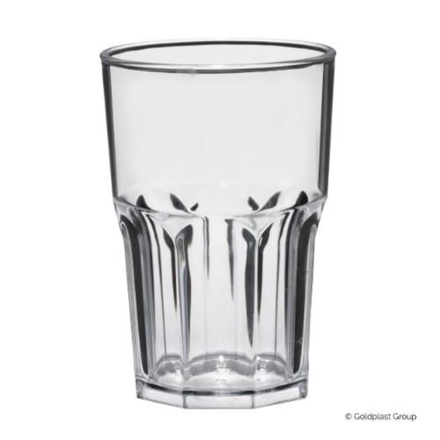Stiklinė GRANITY, skaidri, SAN plastikas, 400 ml,  D 8,5 cm, H 12 cm, 5 vnt