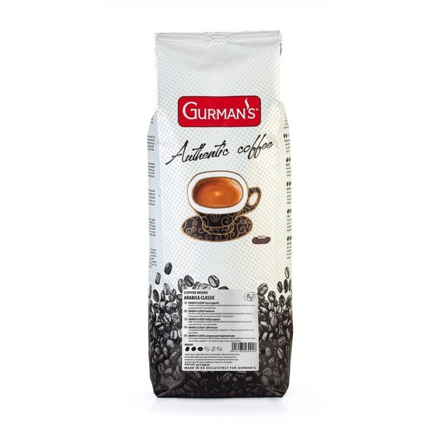 Kavos pupelės  GURMAN'S ARABICA CLASSIC, 1 kg