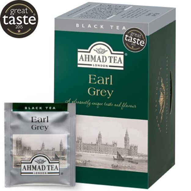 Arbata AHMAD EARL GREY, 20 arbatos pakelių folijos vokeliuose