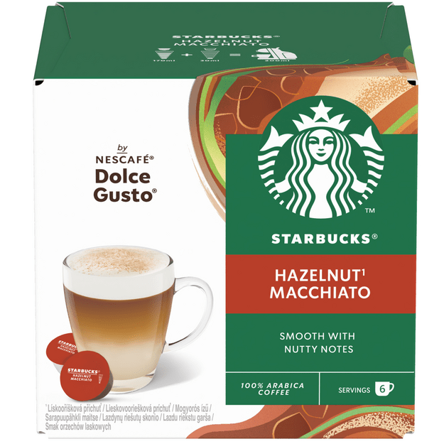 Kavos kapsulės STARBUCKS, Dolce Gusto Hazelnut Macchiato, 12 vnt, 123 g