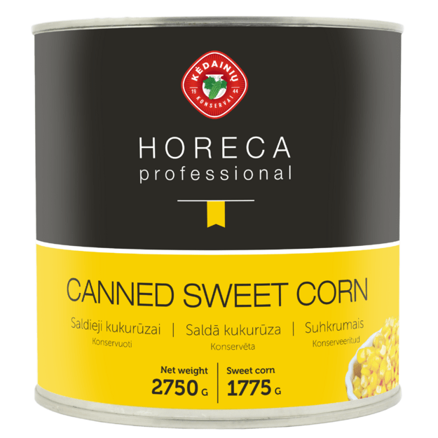 Konservuoti saldieji kukurūzai Horeca Professional, 2,75/1,775 kg
