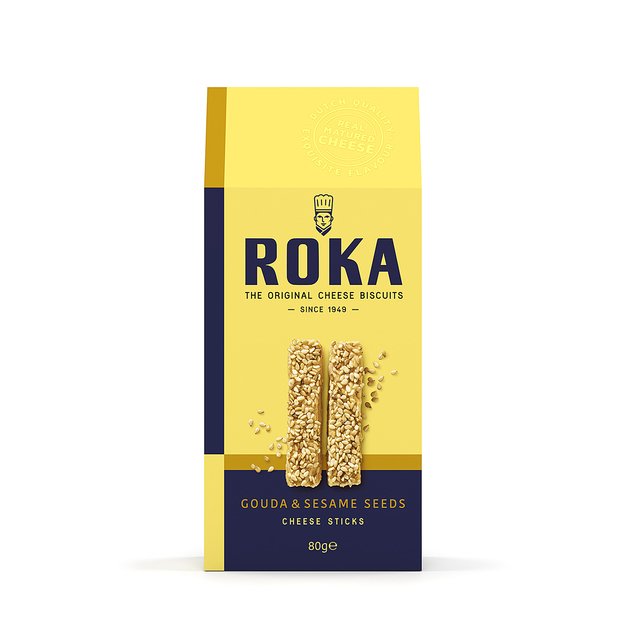 Sūrio lazdelės ROKA Gouda, su sezamo sėklomis, 80 g