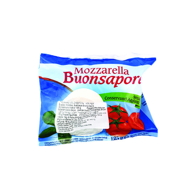 Sūris Mozzarella BUONSAPORE, 40% RSM, 125 g