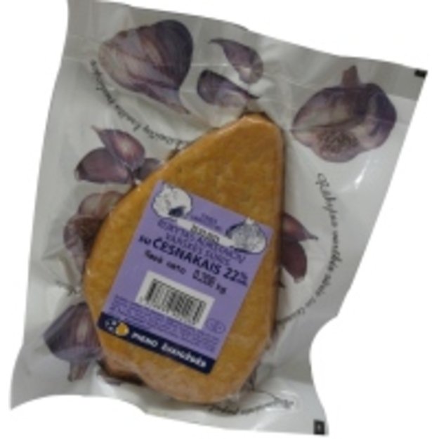 Rūkytas DVARO varškės sūris, 22%, su česnaku, kg