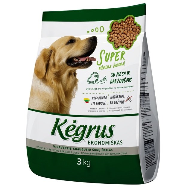 Sausas visavertis ėdalas šunims KĖGRUS Economy, 3 kg 1