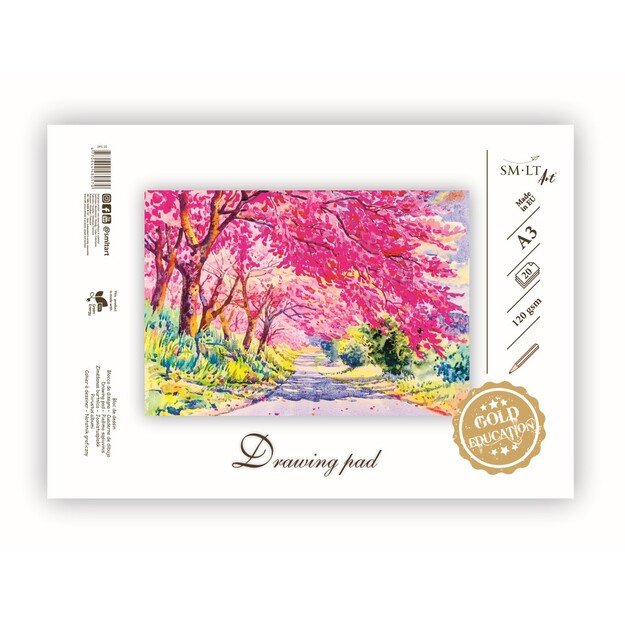 Piešimo sąsiuvinis SMLT,  A3, 20 lapų, 120 g/m² 1