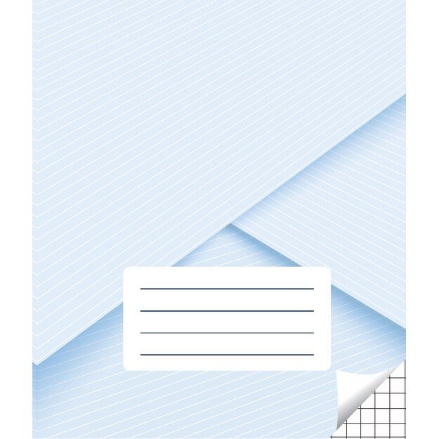 Sąsiuvinis langeliais, 12 lapų. Vidinių lapų gramatūra – 75 g/m2. 1