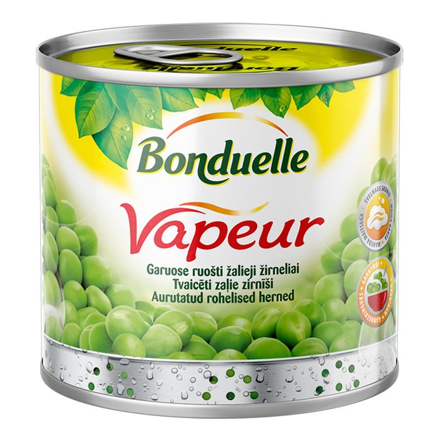 Garuose ruošti žirneliai BONDUELLE Vapeur, 425 ml 1