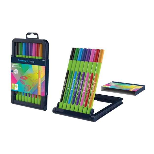 Rašikliai SCHNEIDER LINE-UP 0.4 mm, žalias korpusas, 8 spalvų rinkinys 1