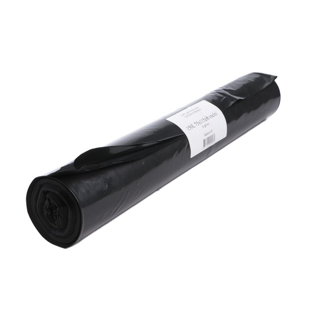 Šiukšlių maišai, 150L, 10 vnt, LD, 50 mic, 75 x 115 cm, juodi