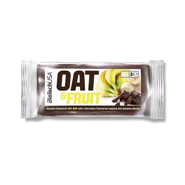 Avižinis batonėlis BioTechUSA Oat Bar, &scaron;okoladinis, su bananais, 70 g