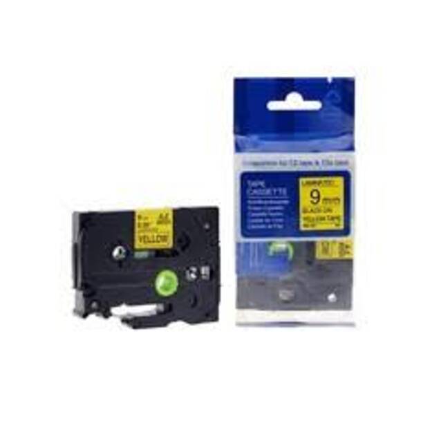 Pakaitalas Juostelė BROTHER TZE-221, 9 mm x 8 m, geltona/juoda spauda