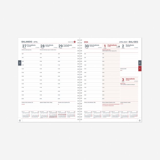 Kalendorius FUTURA Spirex 2026, A4, PU, bronzinė 1