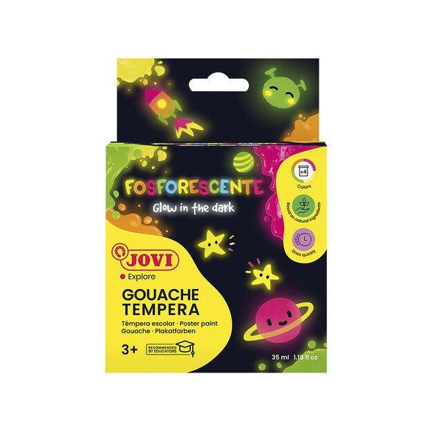 Šviečiantys tamsoje dažai JOVI, 35 ml, 4 spalvos 2