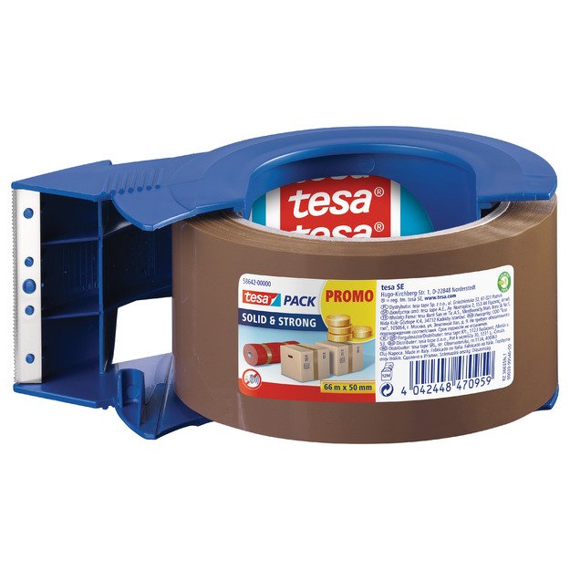 Tyli pakavimo juosta TESA PACK Solid and Strong, 50mm x 66m, ruda, su dėklu 2