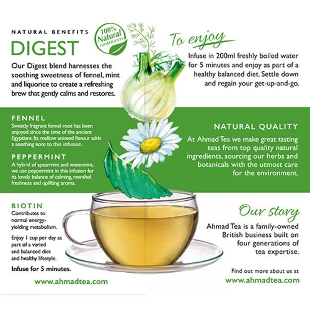 Ahmad Tea Natūrali arbata   Digest  , vokeliuose, 20 vnt. 3