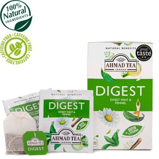 Ahmad Tea Natūrali arbata   Digest  , vokeliuose, 20 vnt. 2