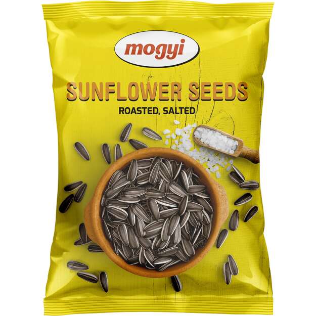 Skrudintos saulėgrąžų sėklos MOGYI, sūdytos, geltonas pakelis, 300g