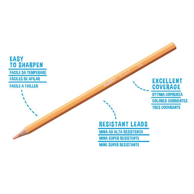 Spalvoti pieštukai CARIOCA, pastelinių spalvų, 12 vnt. 2
