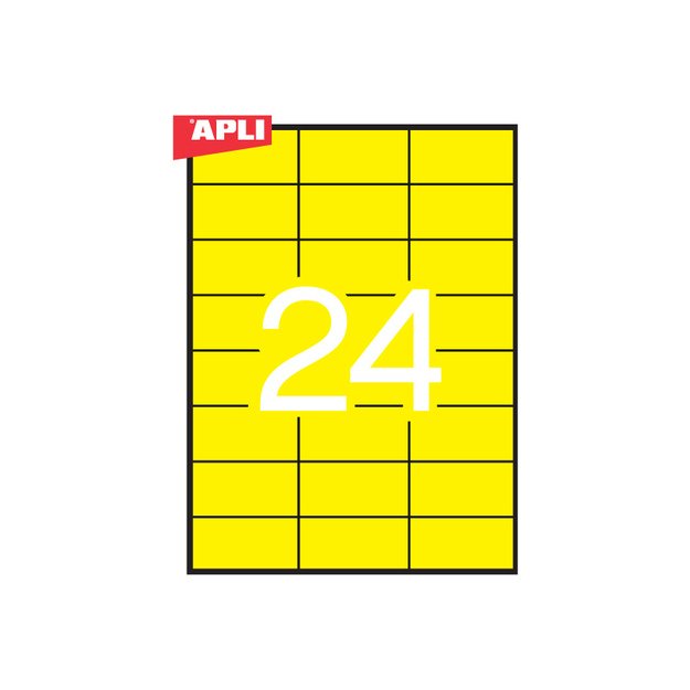 Lipnios etiketės APLI, 70 x 37 mm, A4, 24 lipdukai lape, 20 lapų 2