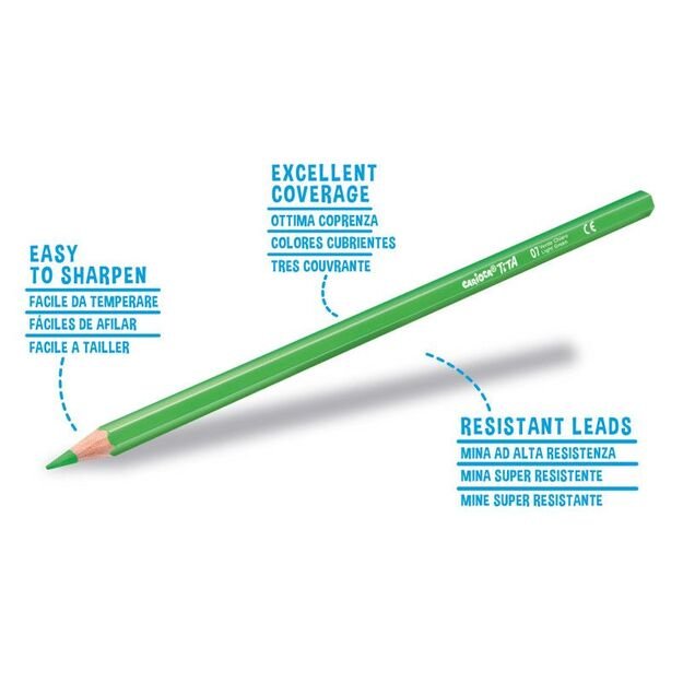 Spalvoti pieštukai CARIOCA TITA, su drožtuku, dėžutėje, 12 spalvų 1