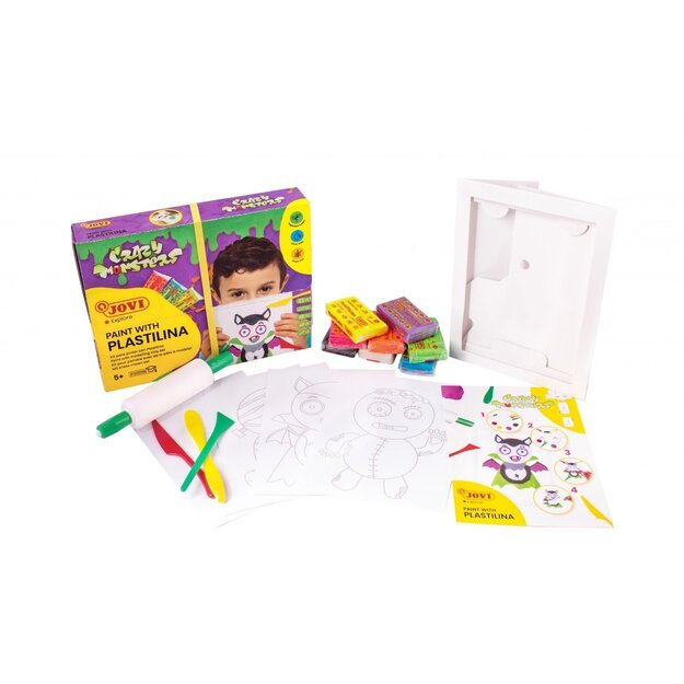 Spalvinimo plastilinu rinkinys JOVI CRAZY MONSTER, su priedais 1