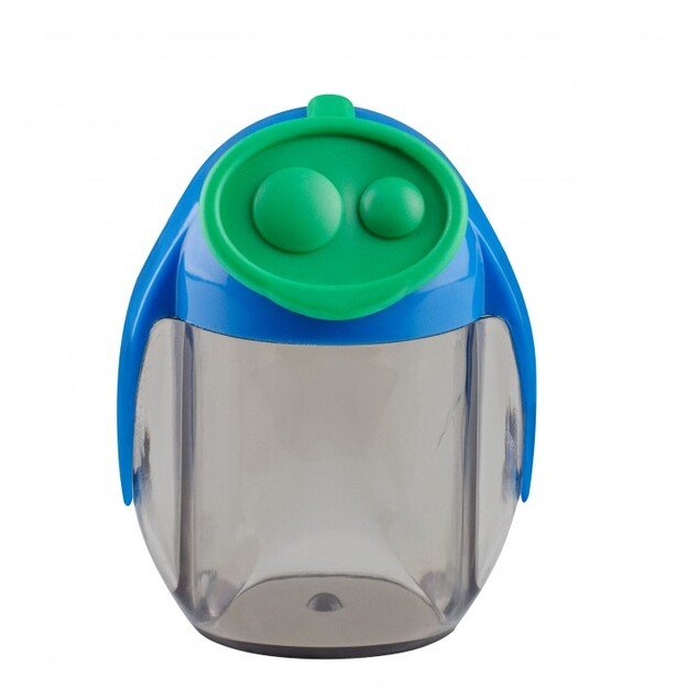  MIGOO  plastikinis dvigubas drožtukas, 5 mišrios spalvos plastikinėje dėžutėje