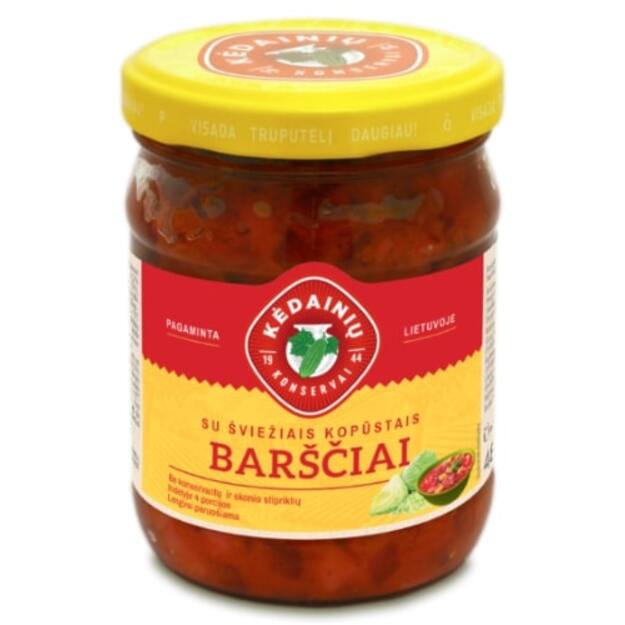 Barščių sriuba KĖDAINIŲ, su šviežiais kopūstais, stiklainyje, 480 g