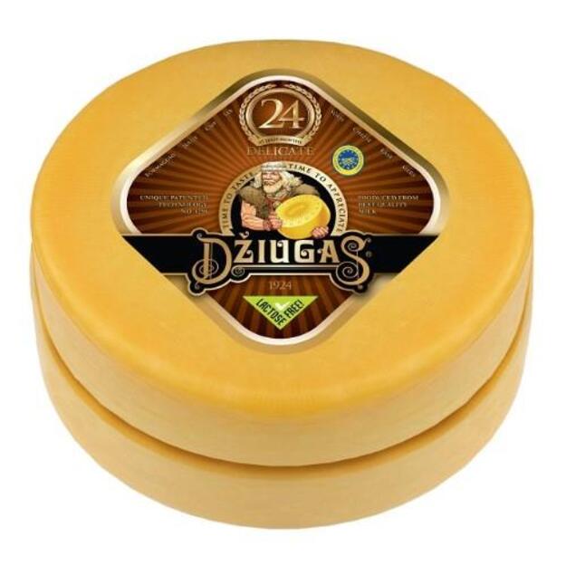 Kietas sūris DŽIUGAS, 40 %, brandintas 24 mėn, ~ 2,1 kg