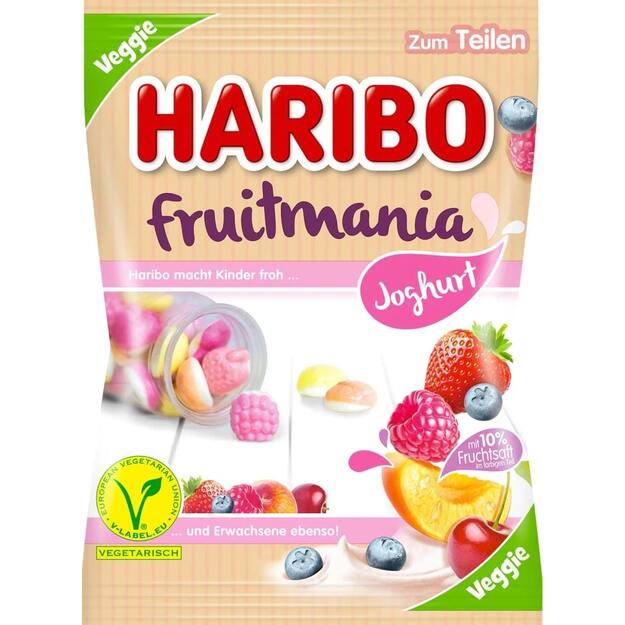 Guminukai HARIBO, Fruitmania yogurt, 160 g