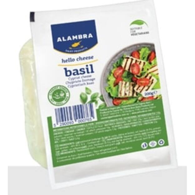 Sūris ALAMBRA, Halloumi, su baziliku, 200 g