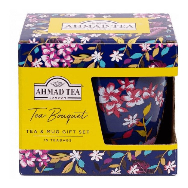 Arbatos rinkinys Ahmad, Tea Bouqet su puodeliu, dėžutėje, 15vnt