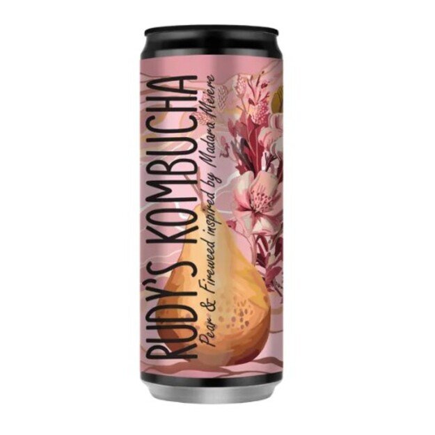 Gaivusis arbatos gėrimas RUDY S Kombucha, kriaušių ir gauromečių skonio, 0,33 l , skardinė