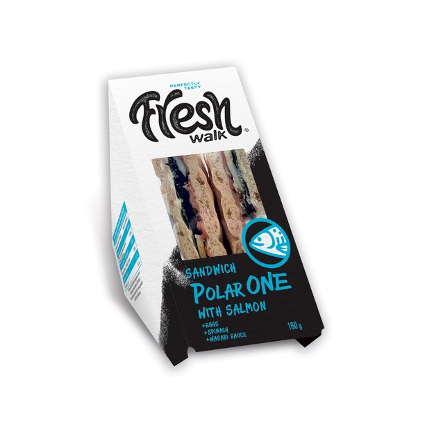 Trikampis sumuštinis MARGIRIS, POLAR ONE su lašiša, kiaušiniais ir vasabio padažu, 160g