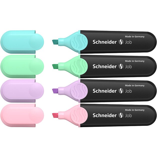 Teksto žymekliai SCHNEIDER JOB, 1-5 mm, 4 pastelinių spalvų rinkinys 2