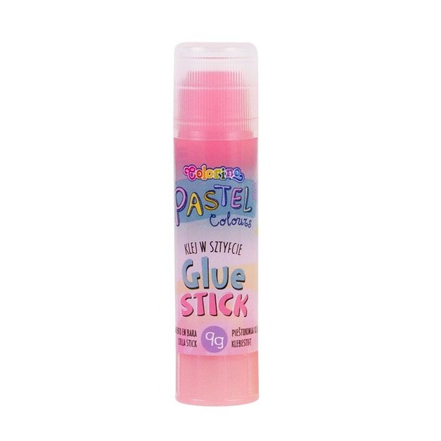 Pie&scaron;tukiniai klijai COLORINO Pastel 9g, skaidrūs, pastelinių spalvų