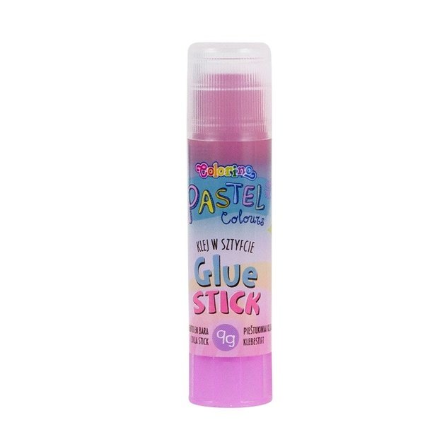 Pie&scaron;tukiniai klijai COLORINO Pastel 9g, skaidrūs, pastelinių spalvų
