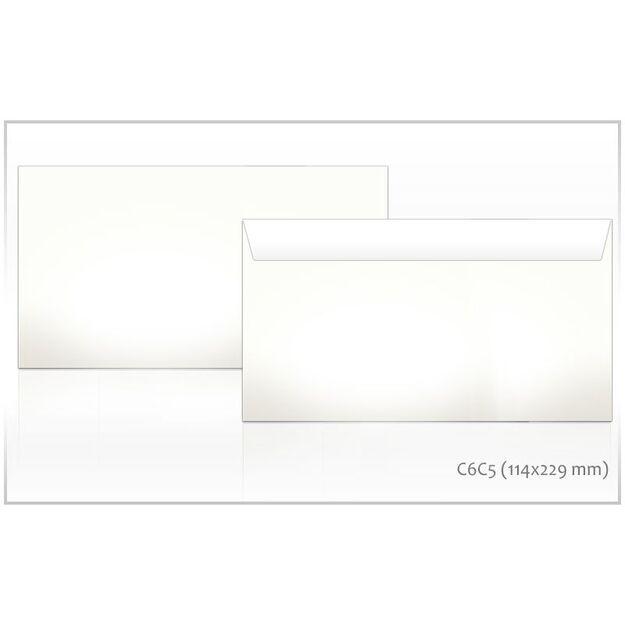 Vokai C65, 114 x 229 mm 50 vnt., balta sp.