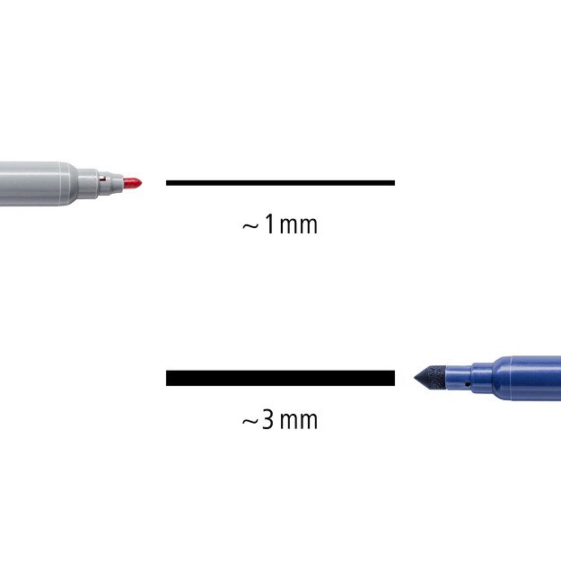 Flomasteriai STAEDTLER, dvipusiai, dvispalviai, 10 vnt. 10
