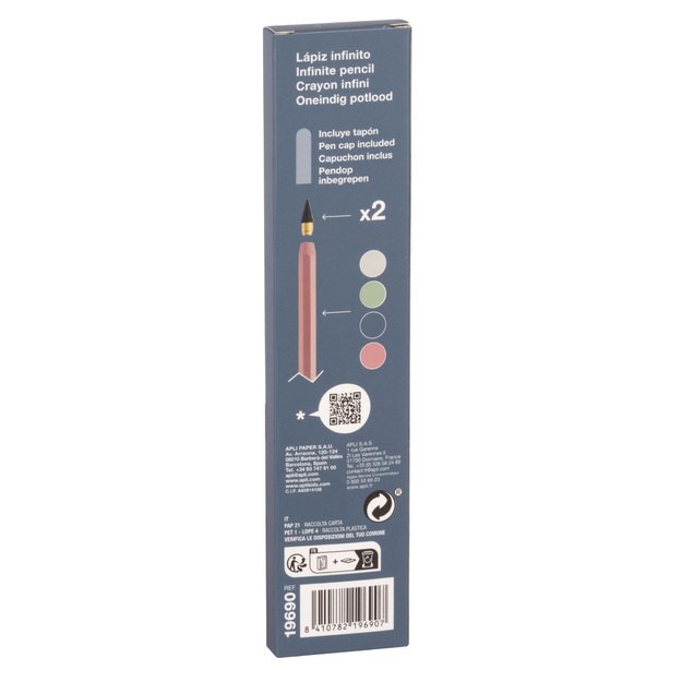 Nesibaigiantis pieštukas Apli, HB, korpusas mėlynos spalvos 1