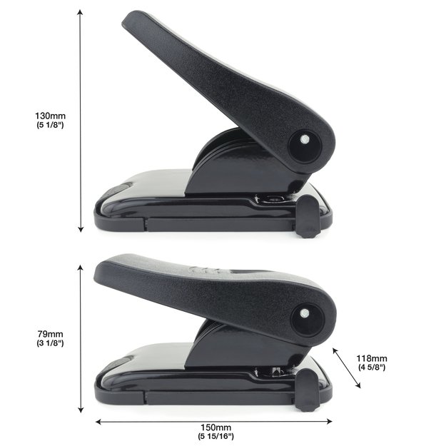 Skylmuša Rapesco Germ-Savvy® Antibacterial: Heavy Duty, 2 skylių, 40 lapų, juoda 1